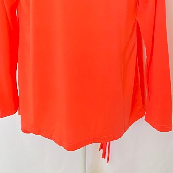 15. Heathmoor Tangerine Color Wrap Long Sleeve Blouse - Picture 8 of 9